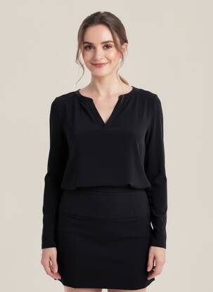 Top coupe fluide manches longues noir GERARD DAREL femme