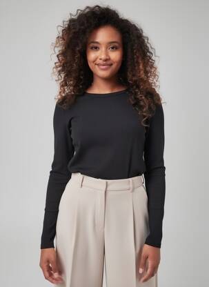 Top stretch manches longues noir NÜ femme