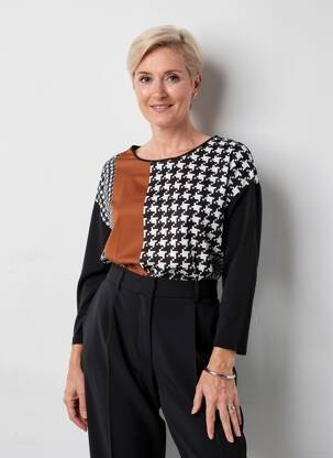 Top coupe cintrée manches longues noir GERRY WEBER femme