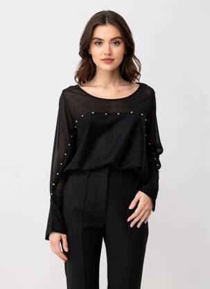 Top stretch manches longues noir GAUDI femme