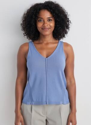 Top stretch sans manche bleu WHITE STUFF femme