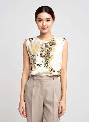 T-shirt stretch manches courtes beige NÜ femme