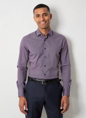 Chemise manches longues coupe droite bleu OLYMP homme