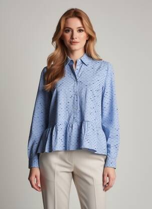 Chemisier coupe cintrée manches longues bleu 0039 ITALY femme