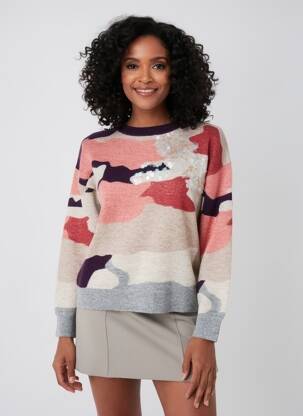 Pull stretch manches longues rose WHITE STUFF femme