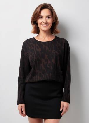 Pull coupe cintrée manches longues marron GERRY WEBER femme