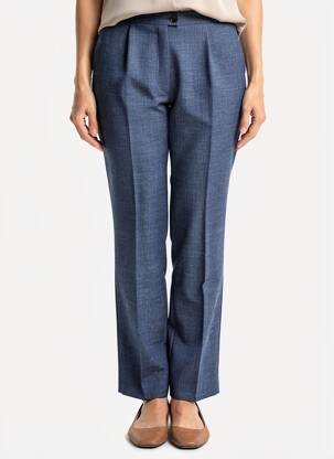 Pantalon droit taille à pinces taille normale bleu KARTING femme