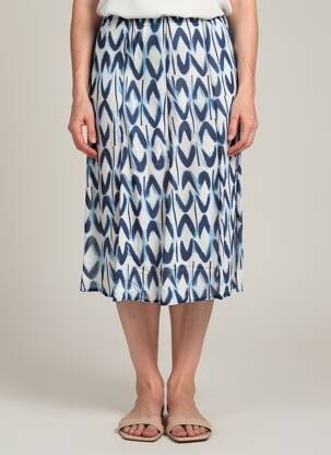Jupe mi-longue taille normale bleu FRANK WALDER femme