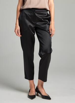 Pantalon 7/8 fermeture zippée sous rabat avec crochet noir MIANOTTE femme