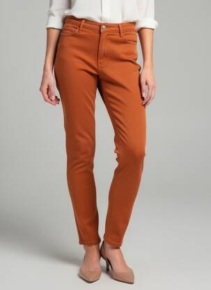 Pantalon slim poches orange LA PETITE FRANCAISE femme