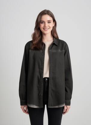 Veste casual coupe droite gris NÜ femme