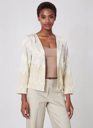 Veste chic col v beige K-DESIGN femme