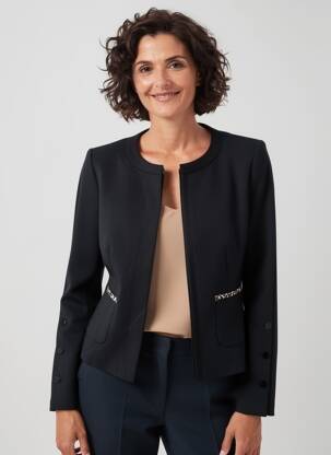 Veste casual col rond noir GERRY WEBER femme