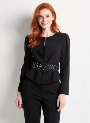 Veste chic col rond noir GAUDI femme
