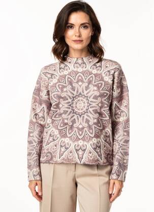 Pull coupe droite manches longues marron MILO'S femme