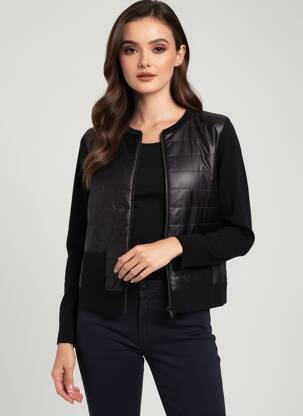 Veste casual col rond noir LOU LOU BY NALO femme