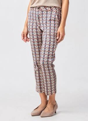 Pantalon 7/8 tissage popeline taille normale rose MAYJUNE femme