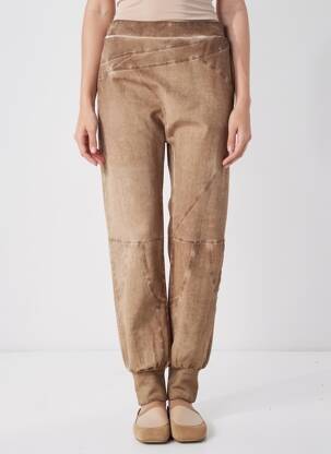 Pantalon droit stretch taille normale marron NÜ femme