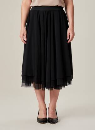 Jupe mi-longue coupe droite noir TWIN-SET SIMONA BARBIERI femme