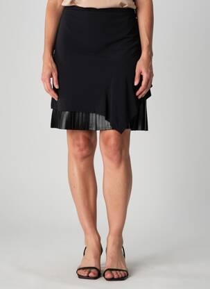 Jupe mi-longue coupe droite noir INDIES femme
