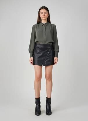 Jupe courte coupe droite noir SISLEY femme