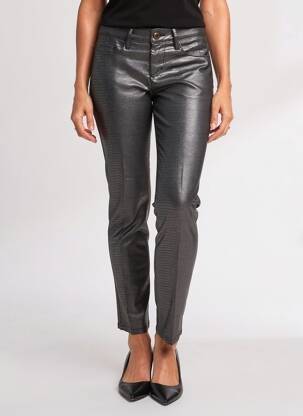 Pantalon slim tissage enduit taille normale noir MAYJUNE femme