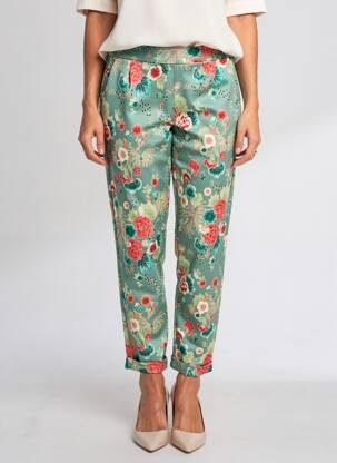 Pantalon chino stretch taille normale vert KING LOUIE femme