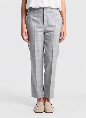 Pantalon chino fermeture zippée sous rabat boutonné taille normale gris STREET ONE femme