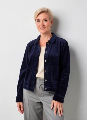 Veste casual coupe droite bleu BRANDTEX femme
