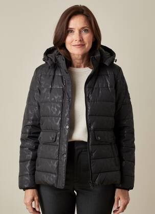 Doudoune manches longues a capuche noir JULIE GUERLANDE femme