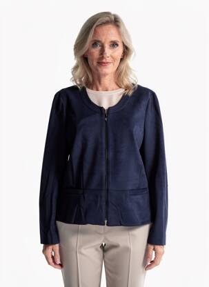 Veste casual tissage suedine bleu GUY DUBOUIS femme