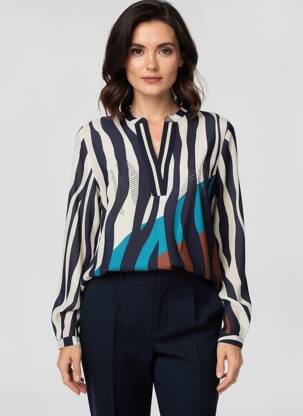 Blouse tissage popeline manches longues bleu BETTY BARCLAY femme