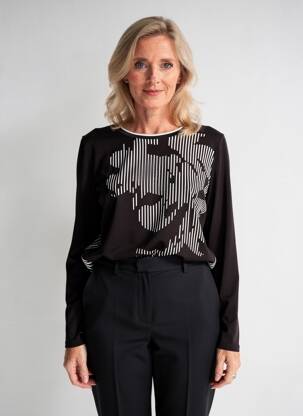 Top manches longues manches longues noir BARBARA LEBEK femme