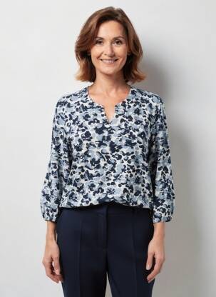 Top manches longues manches longues bleu BARBARA LEBEK femme
