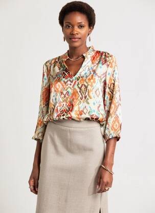 Blouse manches longues manches longues orange JE M'HABILLE COMME ÇA femme