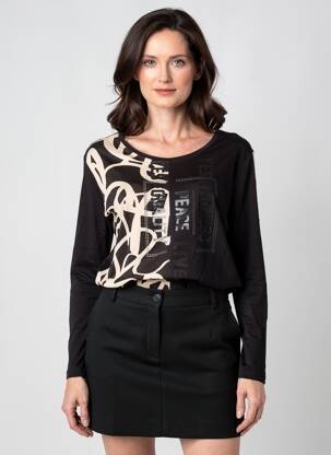Top manches longues manches longues noir HAJO femme