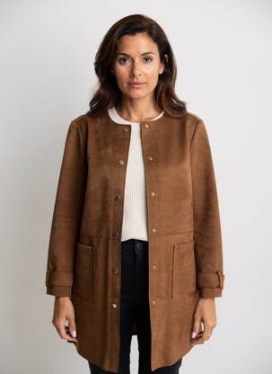 Veste casual col rond marron BETTY BARCLAY femme