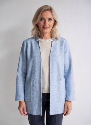 Veste casual col tailleur bleu BRANDTEX femme