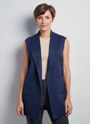 Veste casual col tailleur bleu BARBARA LEBEK femme