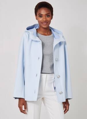 Manteau court capuche a capuche bleu BETTY BARCLAY femme