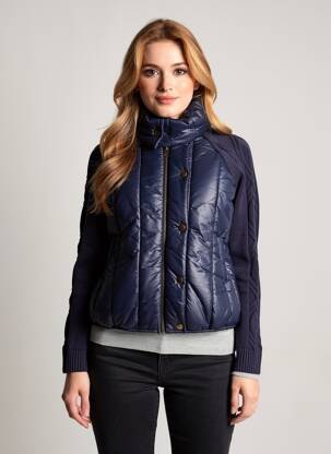 Doudoune poches sans capuche bleu K-DESIGN femme
