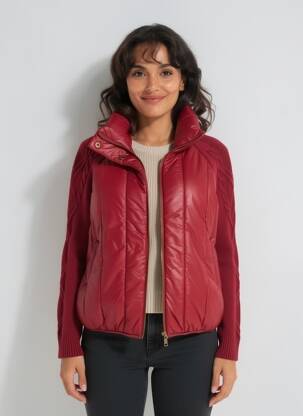 Doudoune poches sans capuche rouge K-DESIGN femme