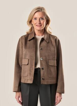 Veste casual coupe droite marron KALISSON femme