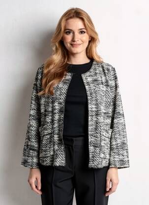 Veste casual col rond noir OUI femme