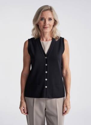 Gilet sans manche coupe cintrée noir TELMAIL femme
