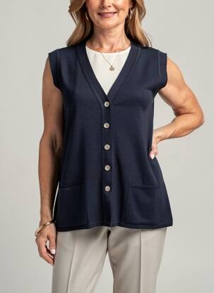 Gilet sans manche coupe cintrée bleu TELMAIL femme