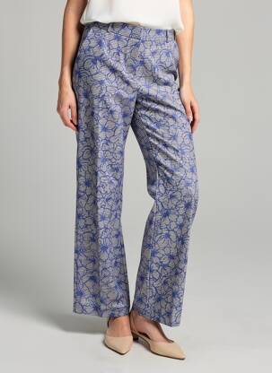 Pantalon droit taille élastique bleu IMPERIAL femme