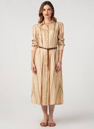 Robe longue manches longues manches longues rose DIXIE femme