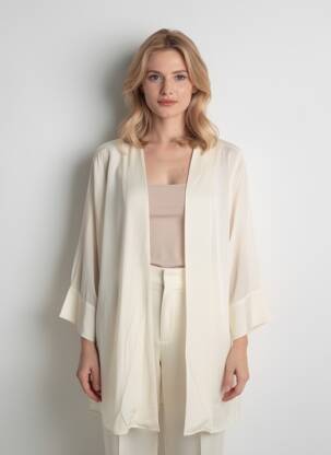 Veste kimono col v blanc DIXIE femme
