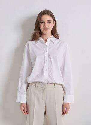 Chemisier coupe droite manches longues blanc IMPERIAL femme